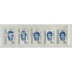 ARGENTINA 1970 GJ 1533 TIRA DE 5 ESTAMPILLAS NUEVAS MINT CON NOTABLE VARIEDAD POR PLIEGUE